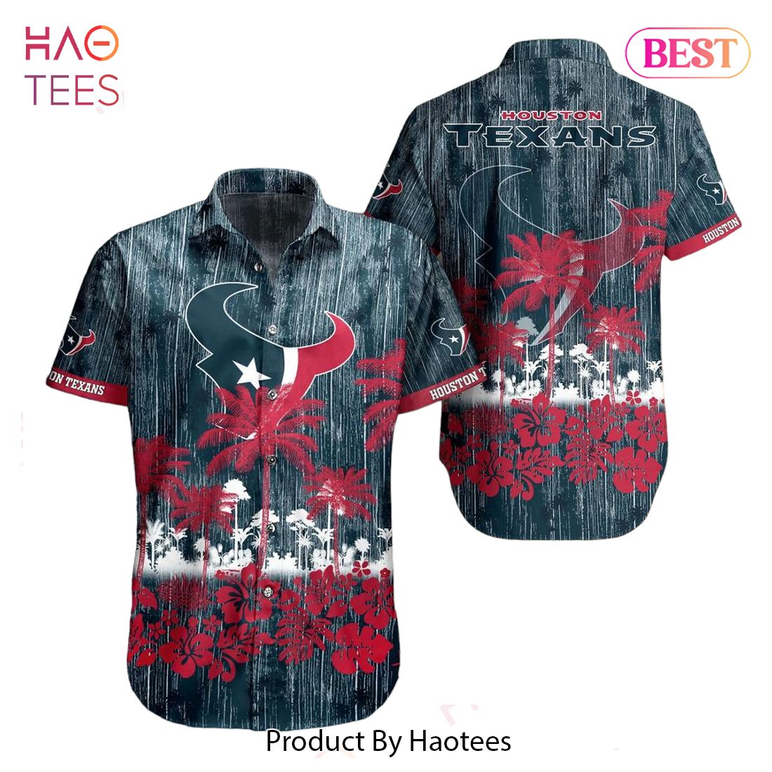 Houston Texans NFL Hawaii Graphic Tropical Pattern Style Summer Hawaiian Shirt