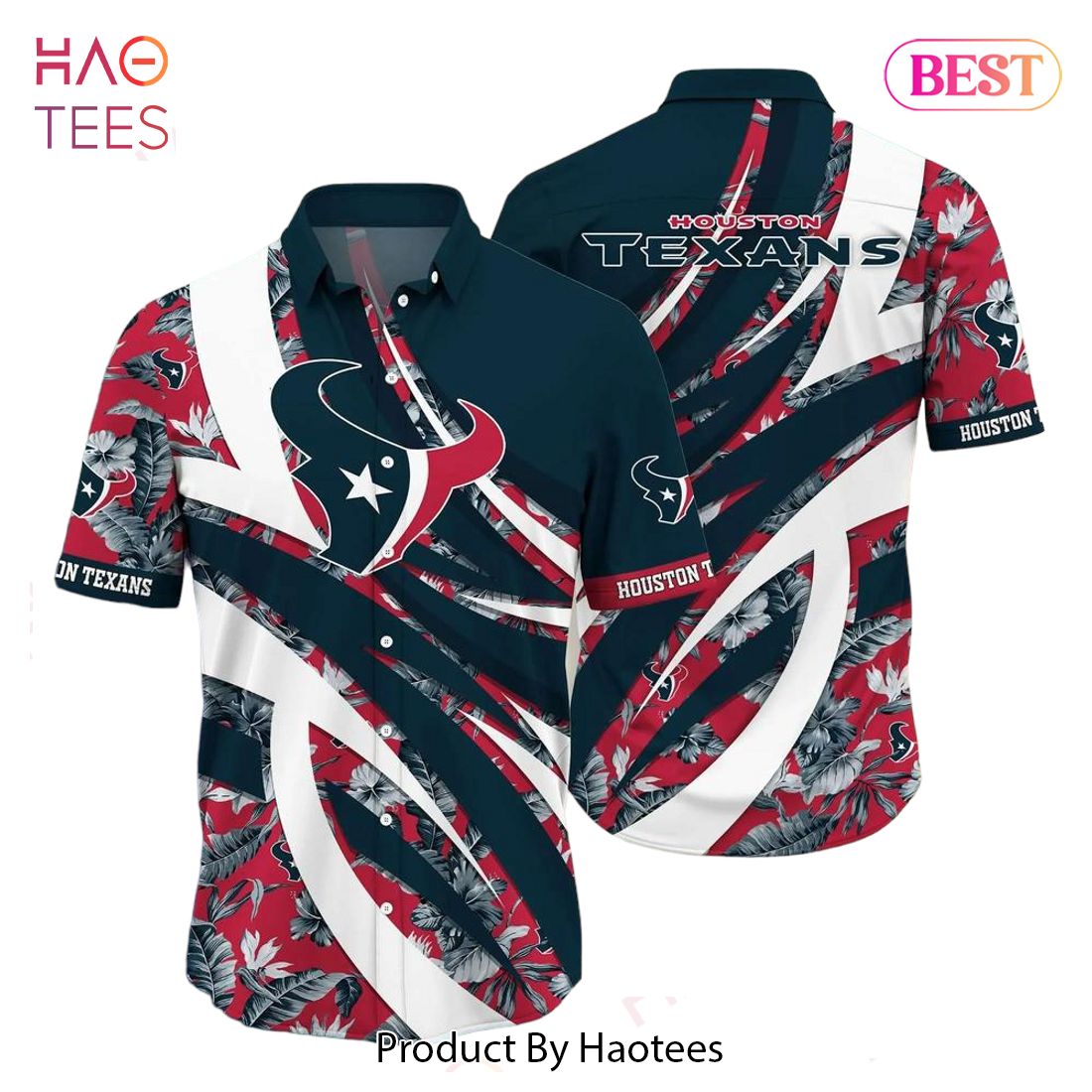Houston Texans NFL Hawaiian Shirt Tropical Pattern New Trend Summer For Sports Football Fans Houston Texans NFL Hawaiian Shirt Tropical Pattern New Trend Summer For Sports Football Fans