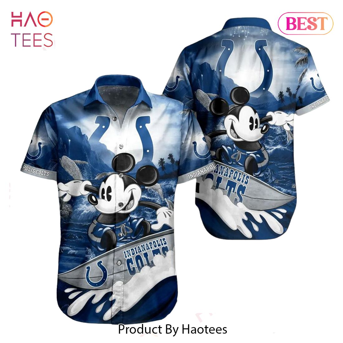 Indianapolis Colts NFL Hawaiian Shirt Mickey Graphic 3D Printed Gift For Fans Indianapolis Colts NFL Hawaiian Shirt Mickey Graphic 3D Printed Gift For Fans