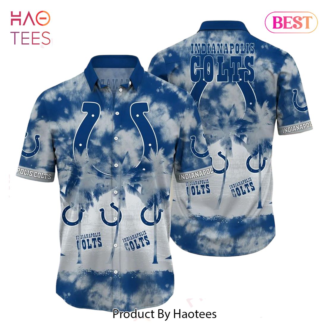 Indianapolis Colts NFL Hawaiian Shirt Tropical Pattern Graphic Short Sleeve Summer Gift For Fans Indianapolis Colts NFL Hawaiian Shirt Tropical Pattern Graphic Short Sleeve Summer Gift For Fans
