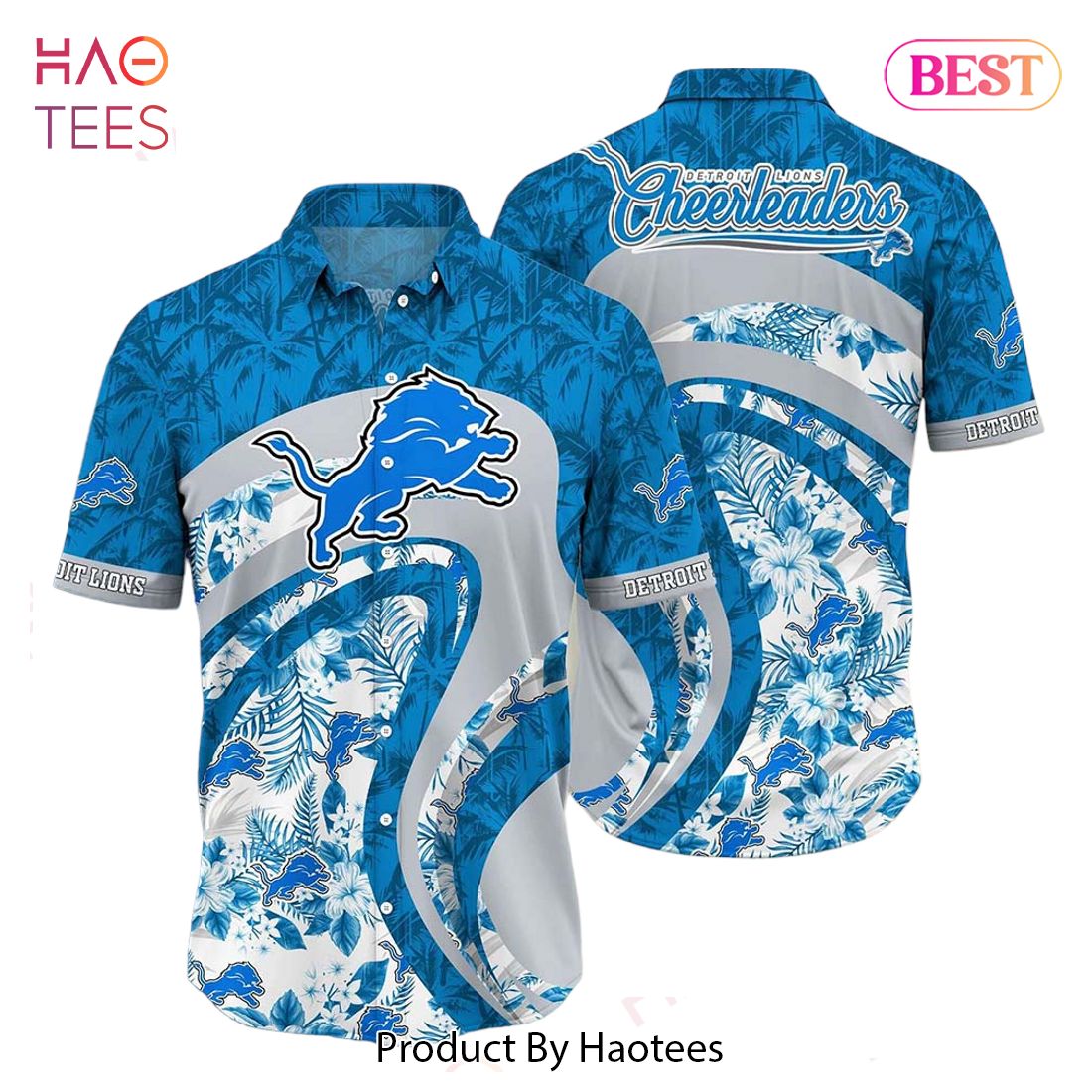 Detroit Lions NFL Flower Funny Summer Beach Pattern Aloha Hawaiian Shirt