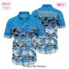 HOT TREND Detroit Lions NFL Hawaiian Shirt Graphic Tropical Pattern 3D Printed Beach Shirt Summer Gift For Fans