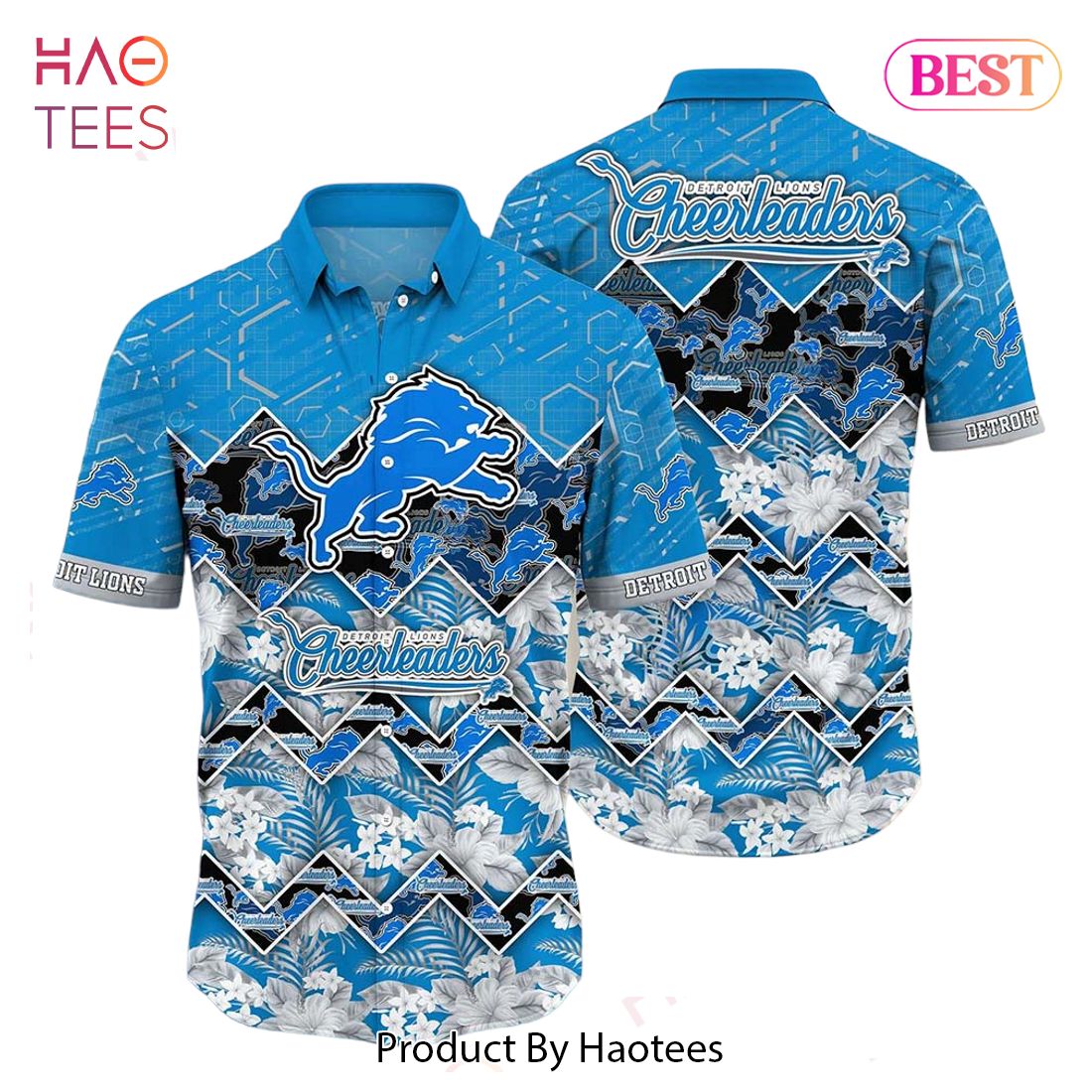 HOT TREND Detroit Lions NFL Hawaiian Shirt Graphic Tropical Pattern 3D Printed Beach Shirt Summer Gift For Fan