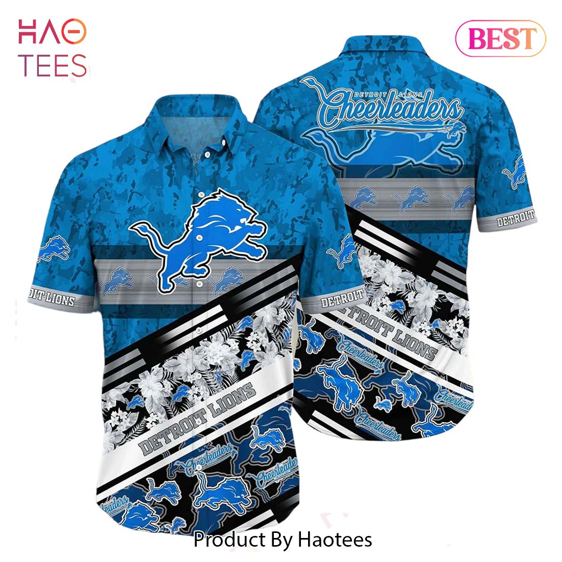HOT TREND Detroit Lions NFL Hawaiian Shirt Graphic Tropical Pattern 3D Printed Beach Shirt Summer Gift For Fans