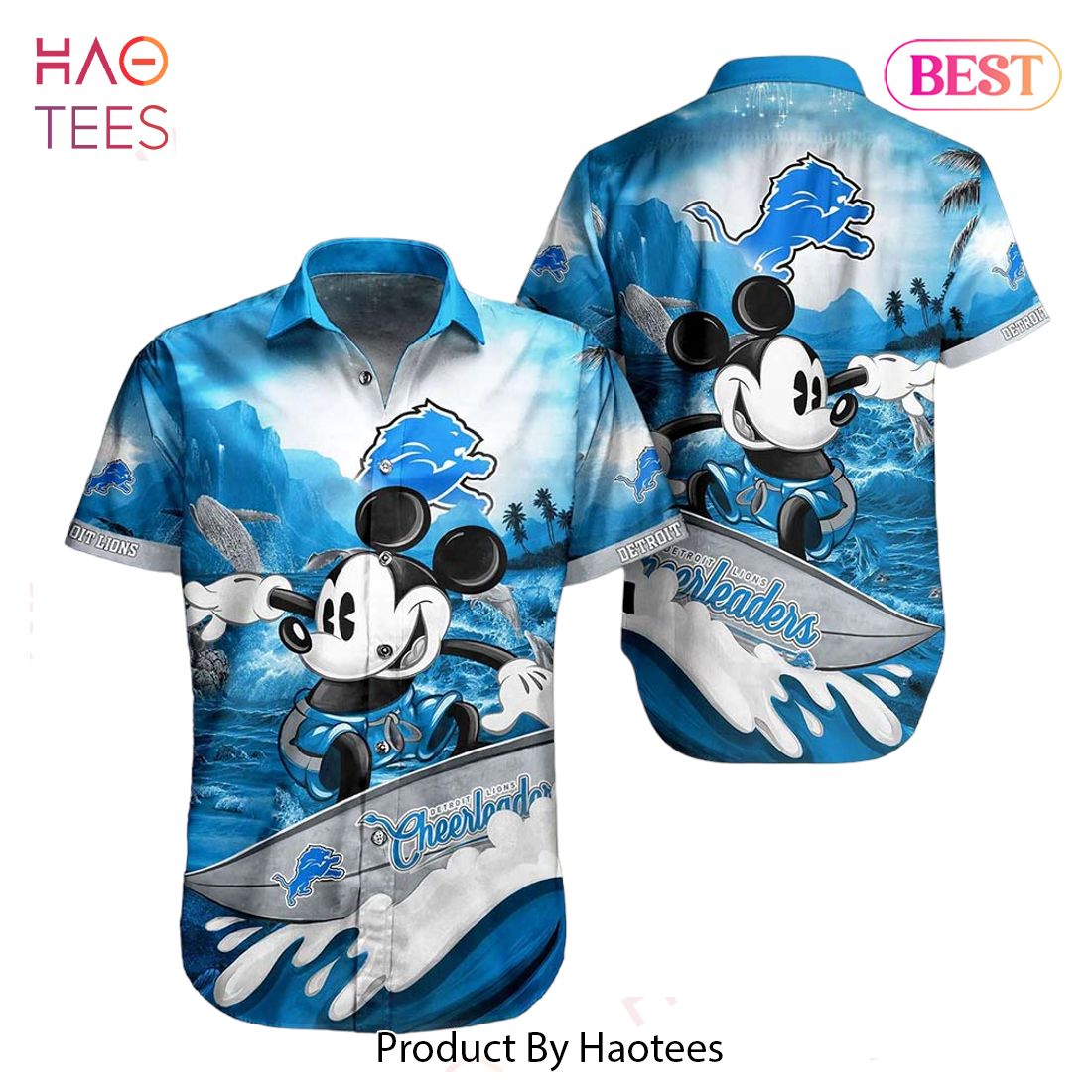 HOT TREND Detroit Lions NFL Hawaiian Shirt Mickey Graphic 3D Printed Gift For Fans
