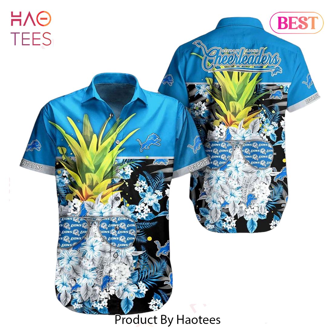 HOT TREND Detroit Lions NFL Tropical Pattern Pineapple Design Hawaiian Shirt New Trending For Men Women