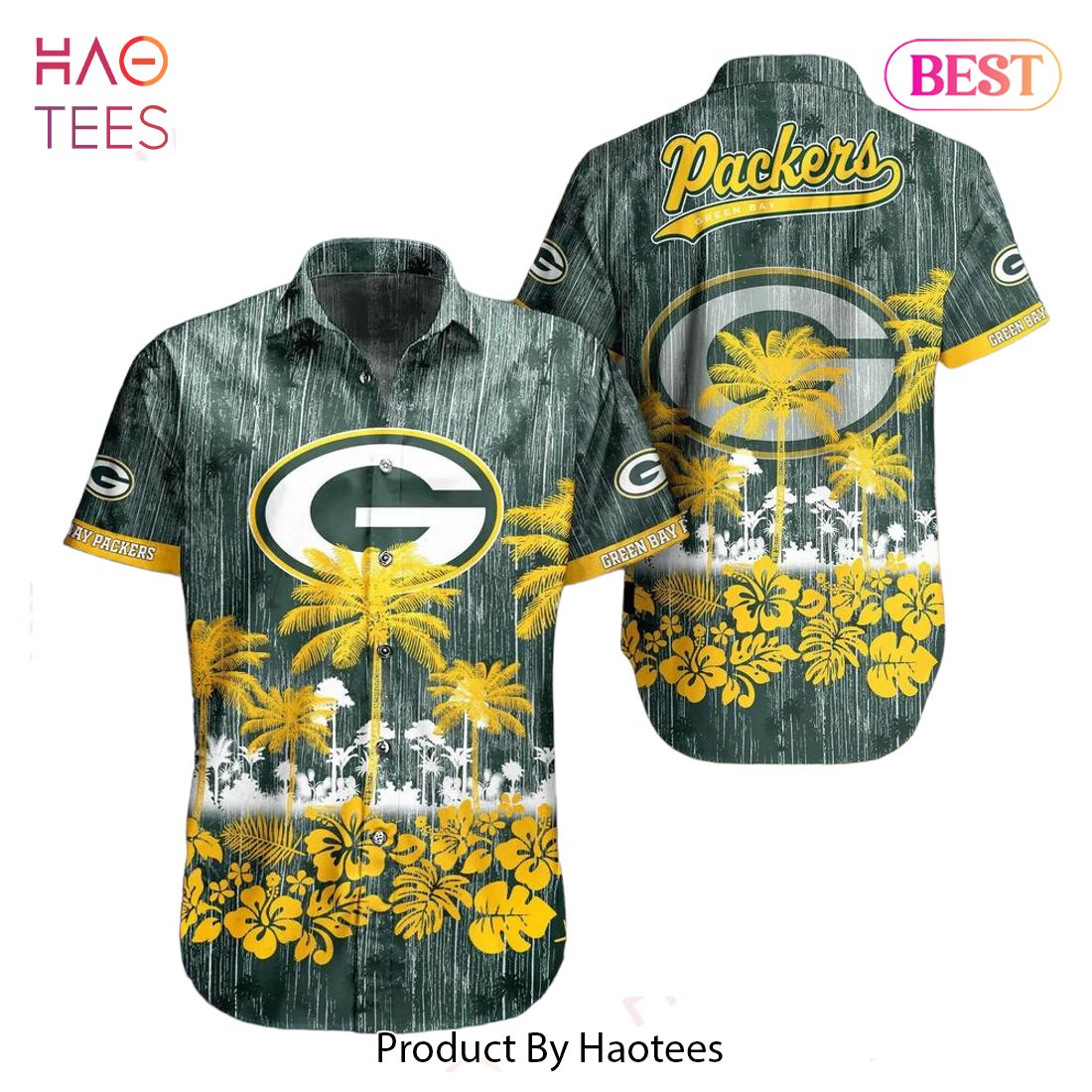 HOT TREND Green Bay Packers Nfl Hawaii Graphic Tropical Pattern Style Summer Hawaiian Shirt