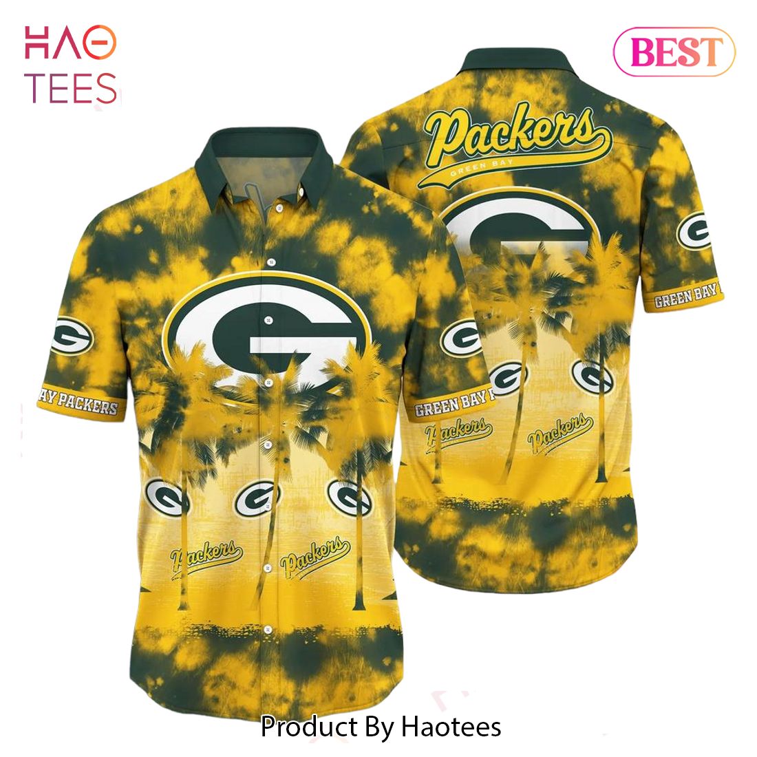 HOT TREND Green Bay Packers Nfl Hawaiian Shirt Tropical Pattern Graphic Short Sleeve Summer Gift For Fans HOT TREND Green Bay Packers Nfl Hawaiian Shirt Tropical Pattern Graphic Short Sleeve Summer Gift For Fans