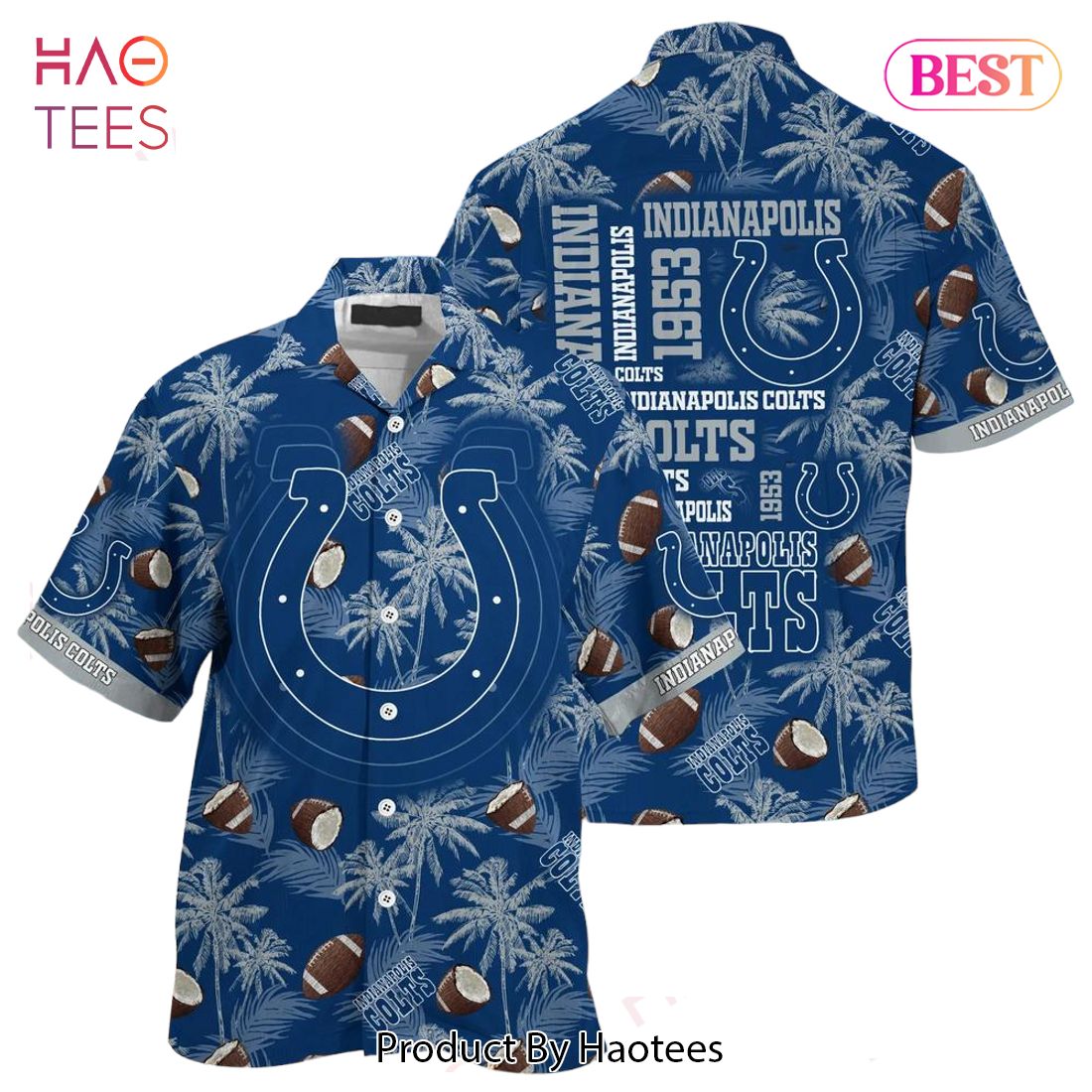 NFL Indianapolis Colts Hawaiian Shirt White Blue - Ingenious Gifts