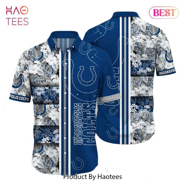 HOT TREND Indianapolis Colts NFL Graphic Tropical Pattern Hawaiian Shirt 3D Printed Beach Shirt Summer Gift For Fans