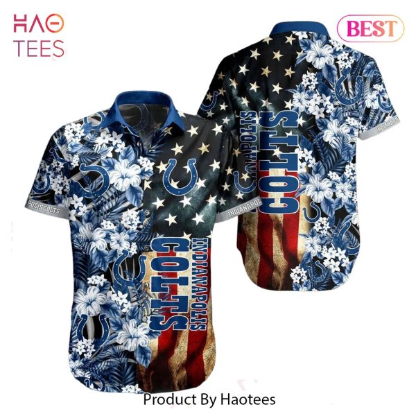 HOT TREND Indianapolis Colts NFL Graphic US Flag Flower Hawaiian Shirt New Trends Summer Gift Ever Fans