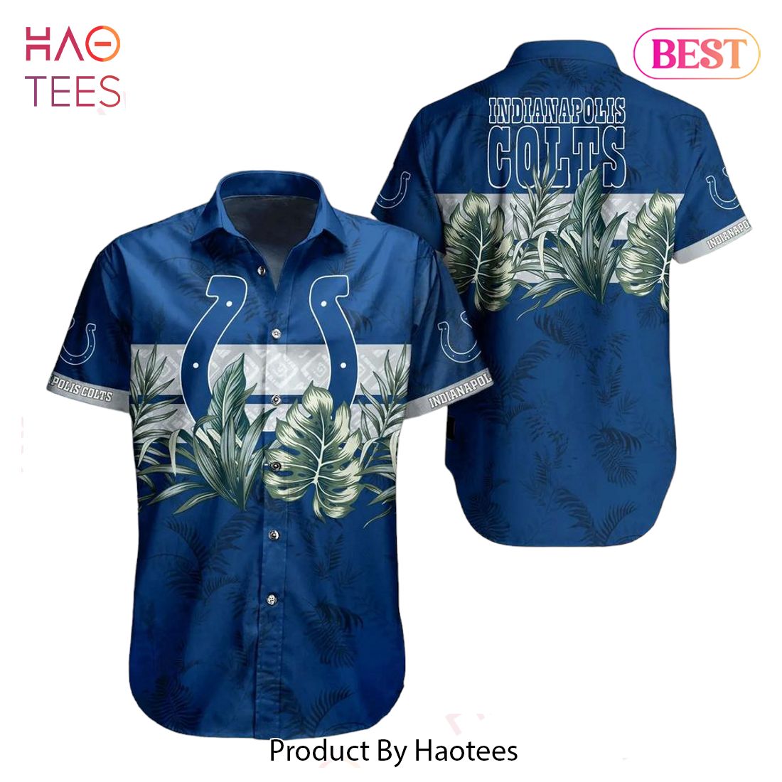 Indianapolis Colts NFL Symbol Pattern Short Sleeve Hawaiian Shirt