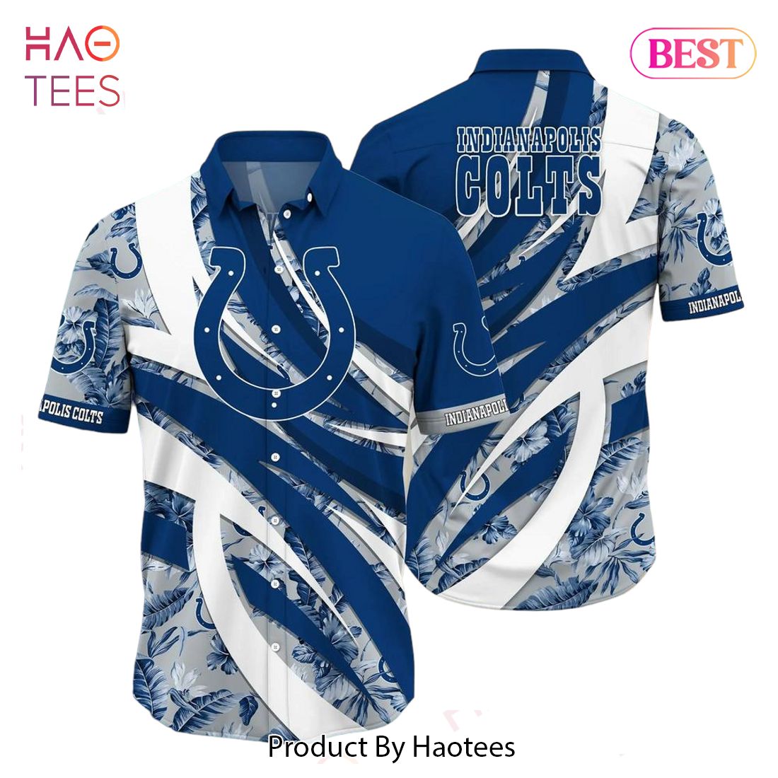 Indianapolis Colts NFL Symbol Pattern Short Sleeve Hawaiian Shirt