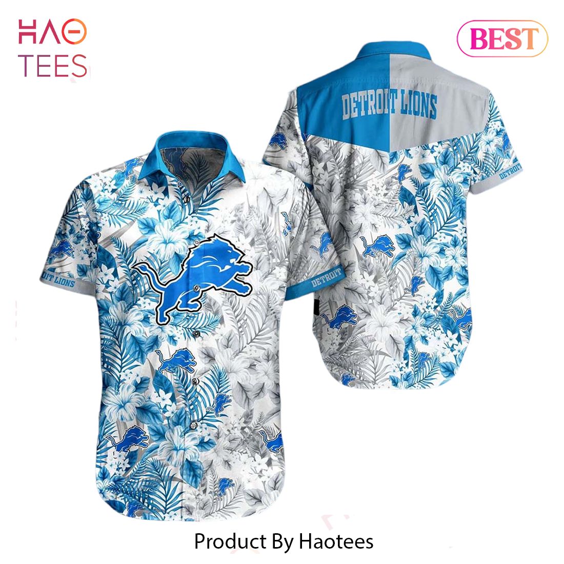 HOT TREND Detroit Lions NFL Beach Shirt Graphic Floral Pattern Print This Summer Hawaiian Shirt