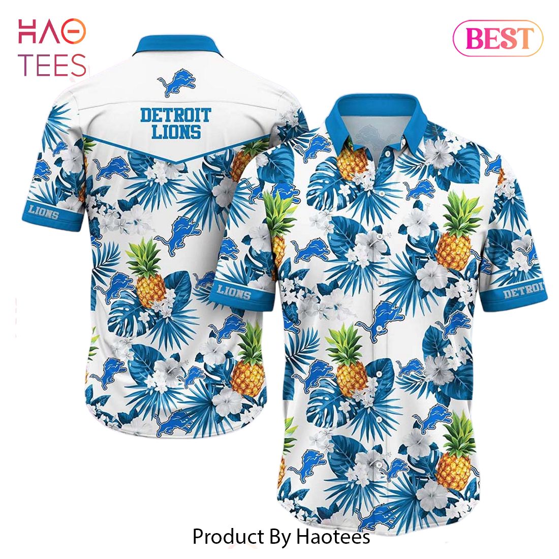 HOT TREND Detroit Lions NFL Hawaiian Shirt Tropical Pattern Graphic Hawaii Shirt For Fan Ever