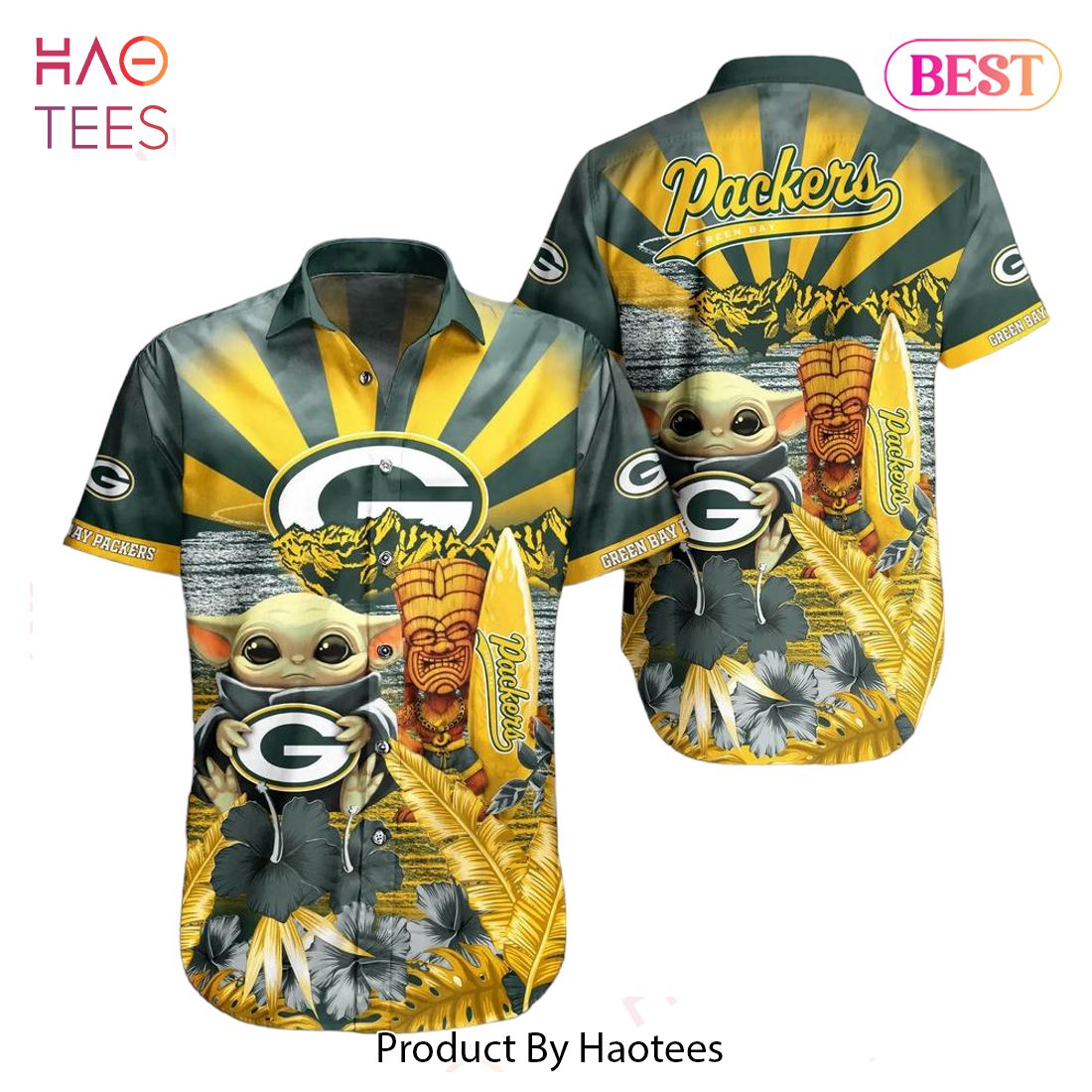 HOT TREND Green Bay Packers Nfl Baby Yoda Hawaiian Shirt Style Summer Trending For Men Women