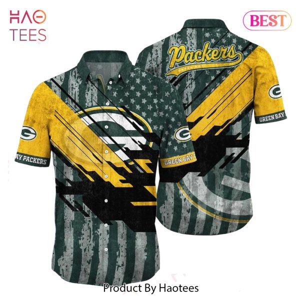 HOT TREND Green Bay Packers Nfl Football Hawaiian Shirt Short American Flag Print This Summer Gift For Fans