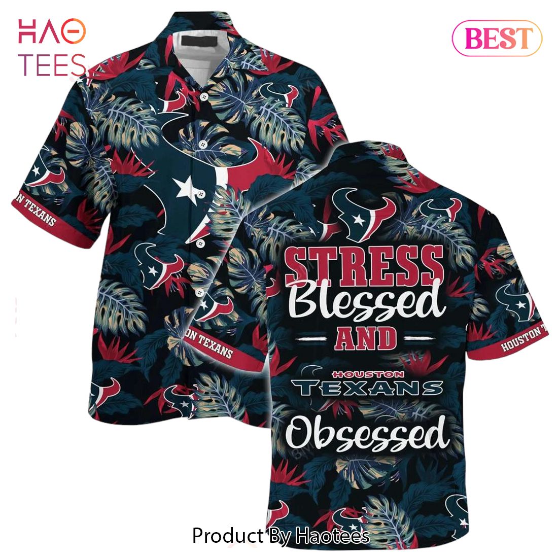 HOT TREND Houston Texans NFL Hawaiian Shirt Stress Blessed Obsessed Summer Beach Shirt Gift For Fans Texans HOT TREND Houston Texans NFL Hawaiian Shirt Stress Blessed Obsessed Summer Beach Shirt Gift For Fans Texans