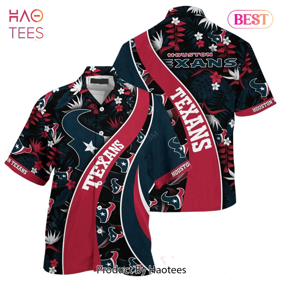 HOT TREND Houston Texans NFL Hawaiian Shirt With Tropical Pattern For Your Loved Ones HOT TREND Houston Texans NFL Hawaiian Shirt With Tropical Pattern For Your Loved Ones
