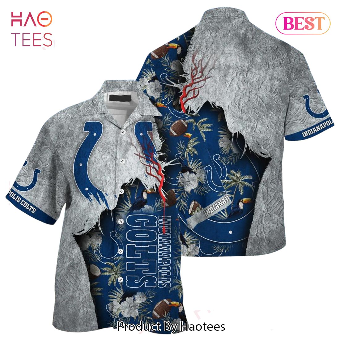 HOT TREND Indianapolis Colts NFL Hawaiian Shirt With Tropical