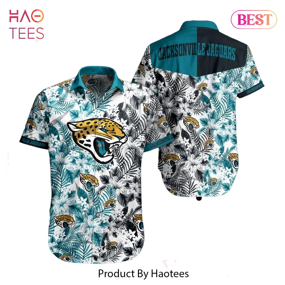 Nfl Jacksonville Jaguars Teal Flower Trendy Hawaiian Shirt Aloha Shirt -  Trendy Aloha