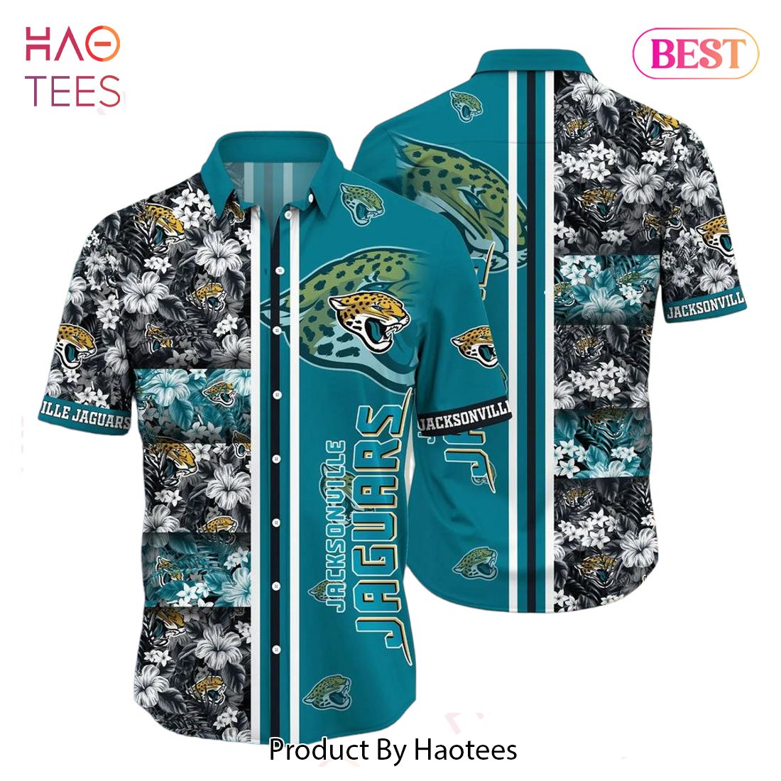 HOT TREND Jacksonville Jaguars Nfl Graphic Tropical Pattern Hawaiian Shirt 3D Printed Beach Shirt Summer Gift For Fans HOT TREND Jacksonville Jaguars Nfl Graphic Tropical Pattern Hawaiian Shirt 3D Printed Beach Shirt Summer Gift For Fans