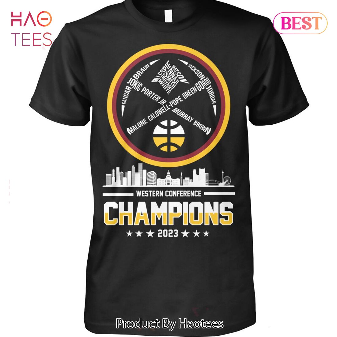 NEW Denver Nuggets Western Conference Champions Two Sided Unisex T-Shirt