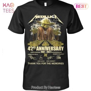 NEW Metallic 42 Anniversary 1981-2023 Thank You For The Memories Unisex T-Shirt