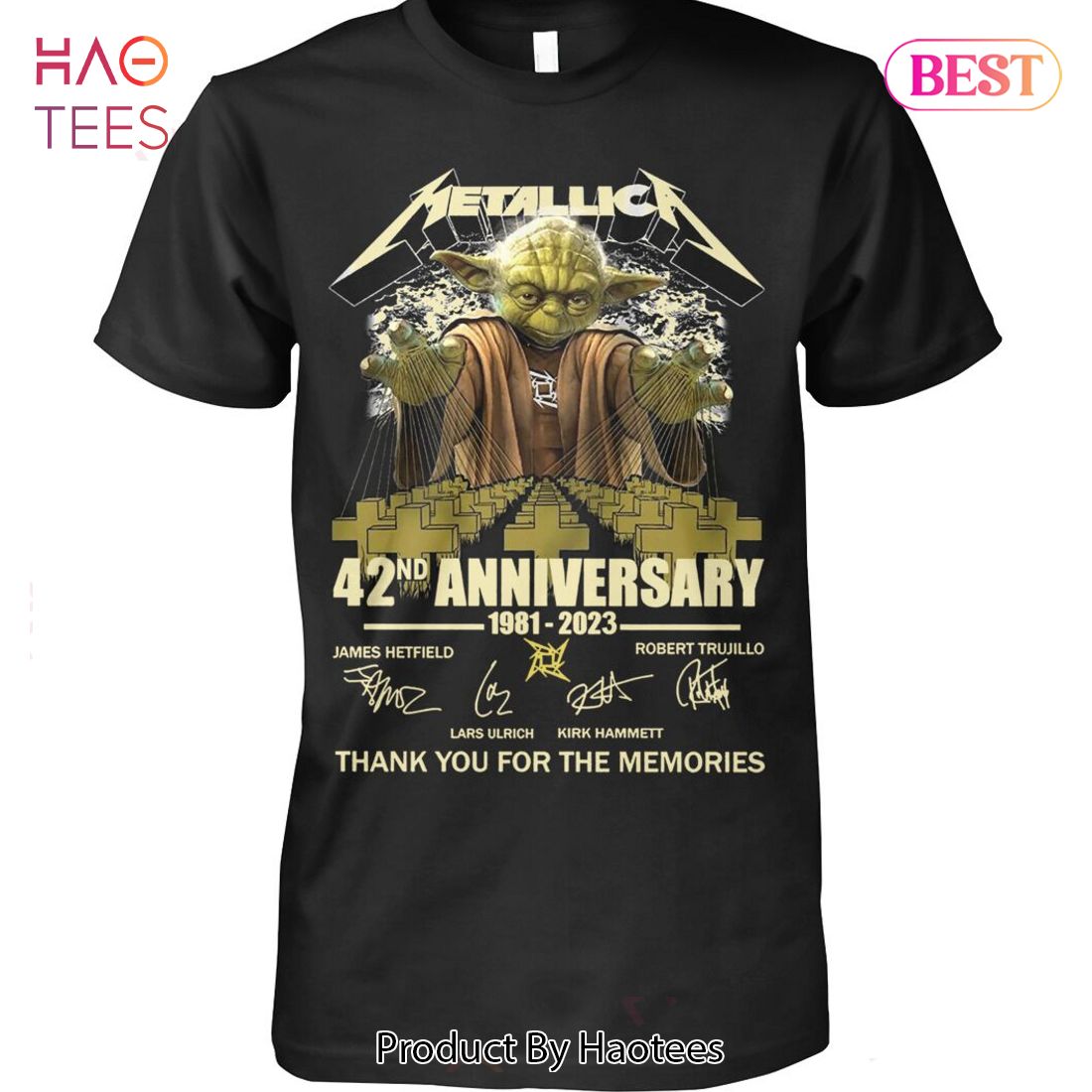 NEW Metallic 42 Anniversary 1981-2023 Thank You For The Memories Unisex T-Shirt
