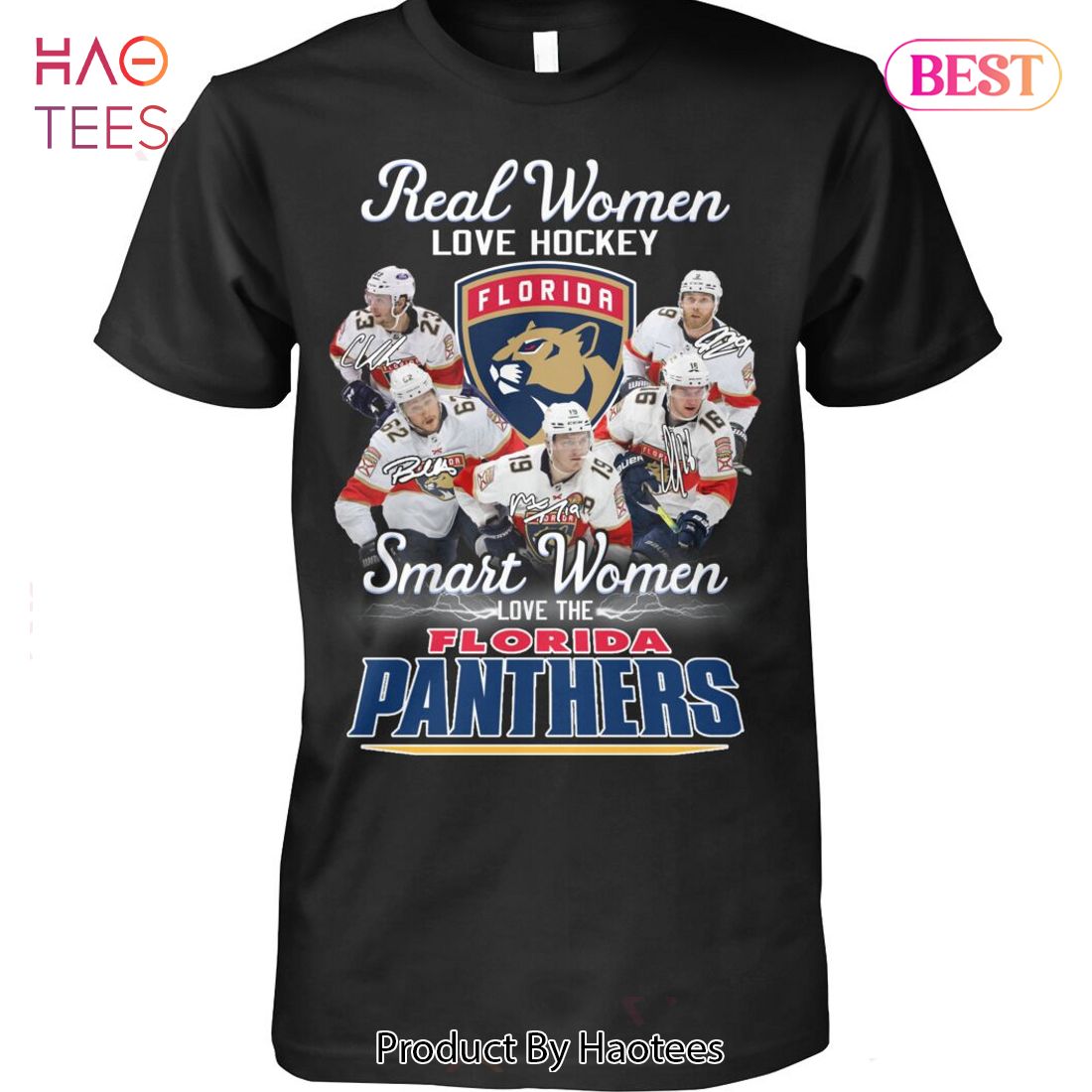 NEW Real Women Love Hockey Smart Women Love The Florida Panthers Unisex T-Shirt