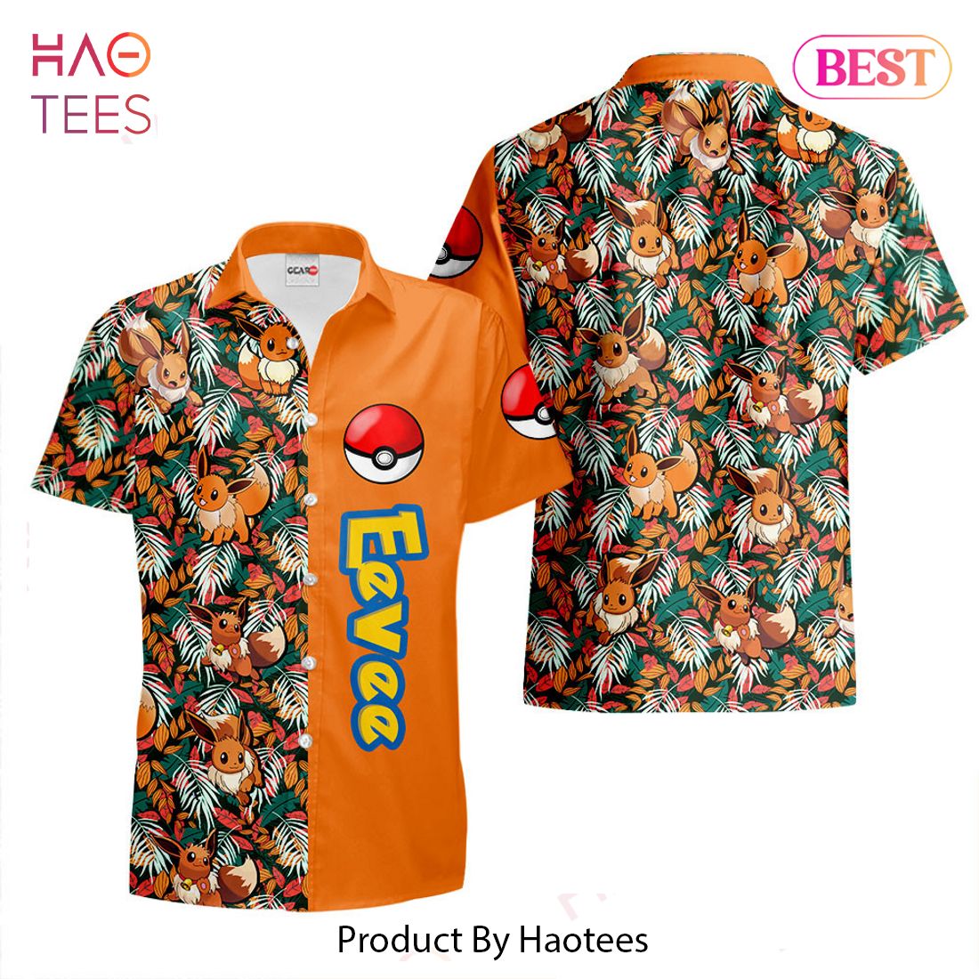 BEST Eevee Hawaiian Shirts Custom Anime Merch Clothes for Men Women Hot Trend 2023