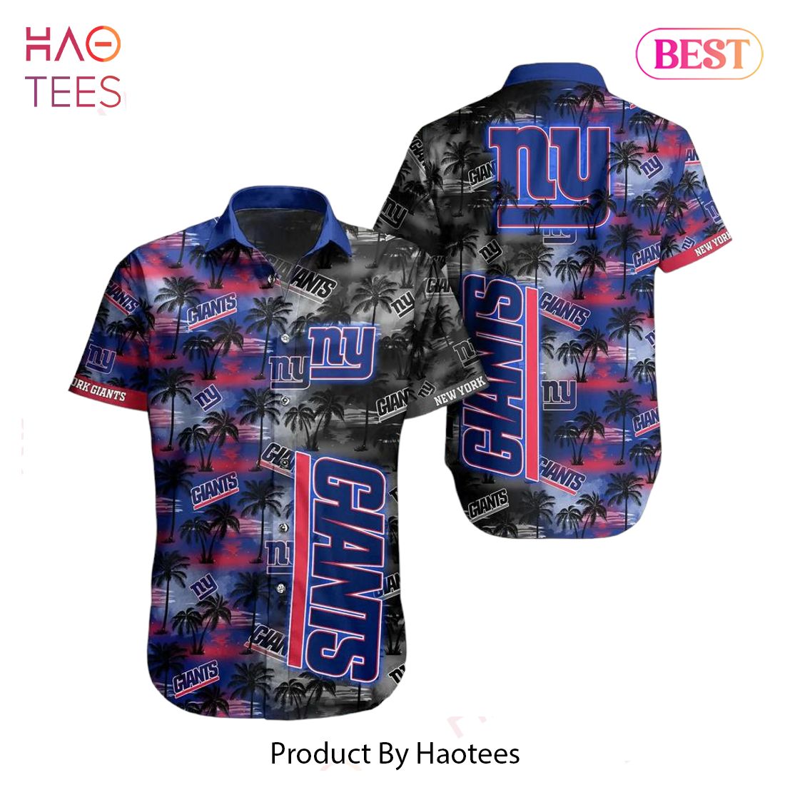 NY Giants Hawaiian Shirt Style Tropical Pattern Graphic Trending For  Awesome Fans