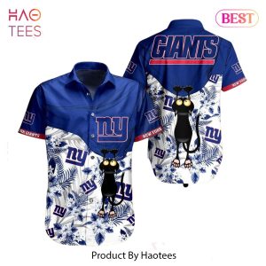 BEST New York Giants NFL Hawaiian Shirt Black Cat Graphic 3D Printed Hawaii Shirt Short Fan Ever Hot Trend 2023