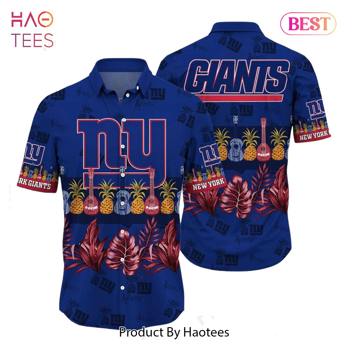 NY Giants Hawaiian Shirt Tropical Pattern New Trend Summer