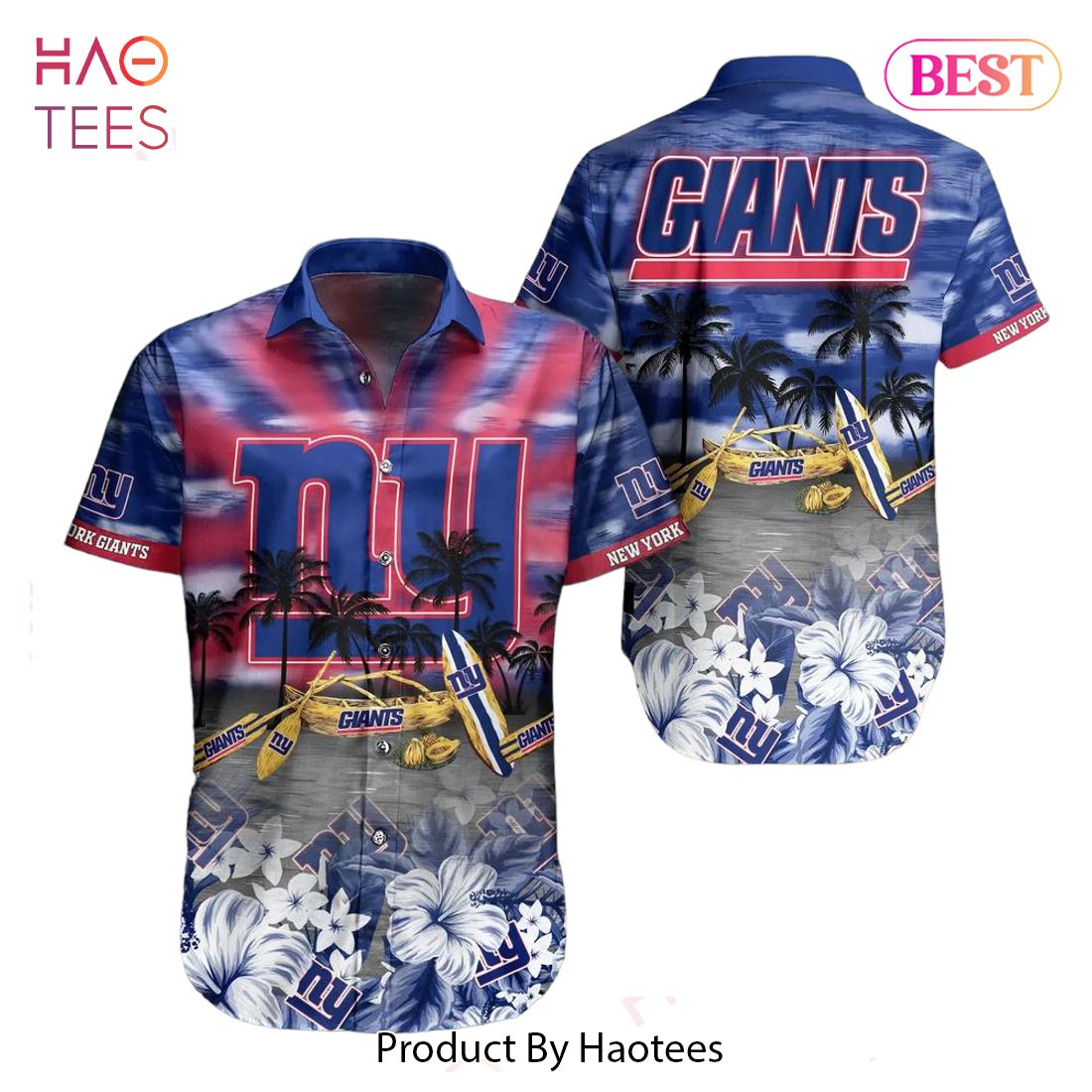 New York Giants Hawaiian Shirts - Trendy Aloha