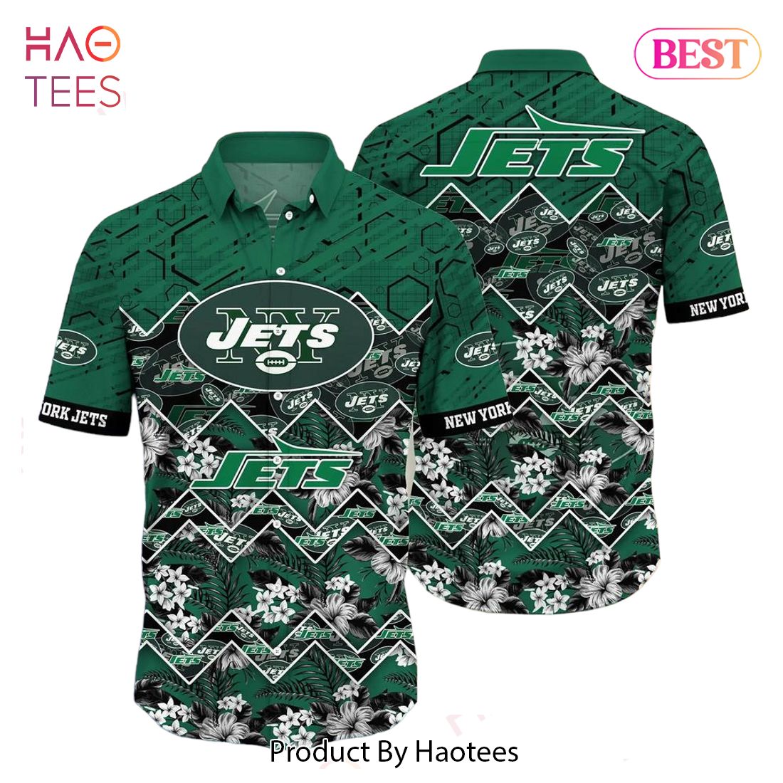 New York Jets Retro Green Hawaiian Shirt