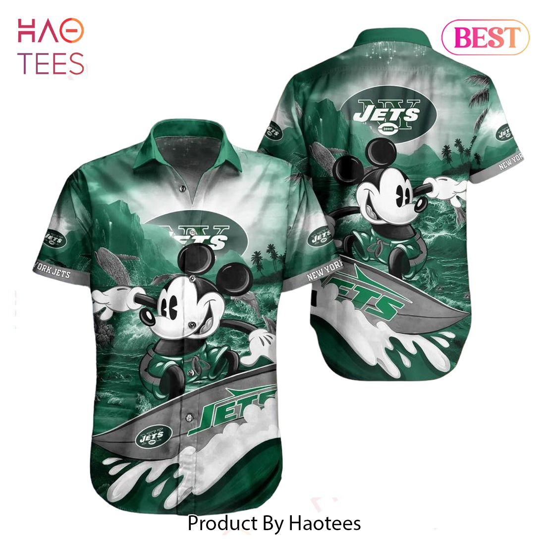 New York Jets NFL Graphic Mickey Hawaiian Shirt, 3D Printed