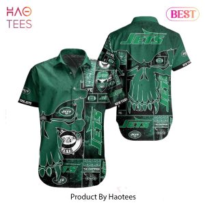 BEST New York Jets NFL Hawaiian Shirt Skull Printed 3D New Trend Summer For Fans Hot Trend 2023