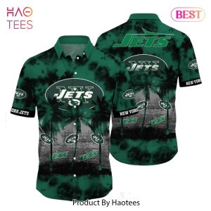BEST New York Jets NFL Hawaiian Shirt Tropical Pattern Graphic Short Sleeve Summer Gift For Fans Hot Trend 2023