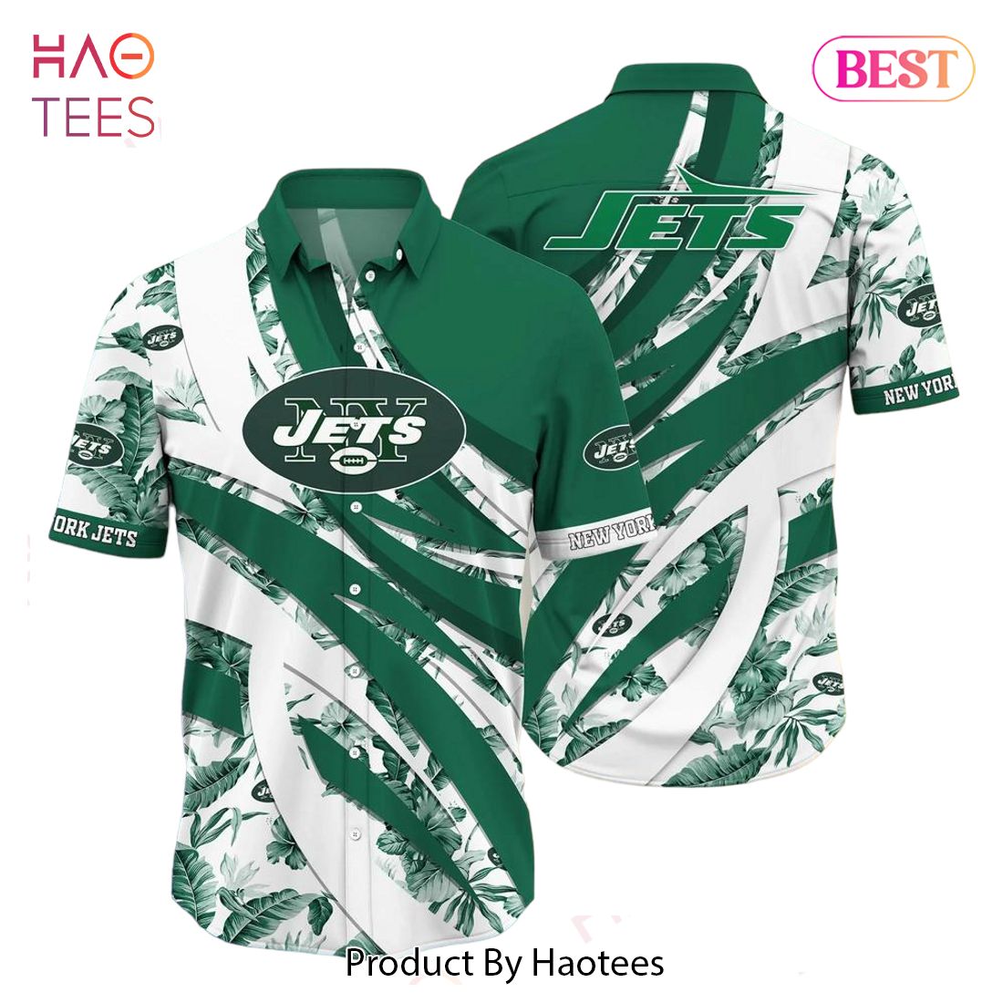 New York Jets Retro Green Hawaiian Shirt