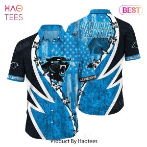 BEST NFL Carolina Panthers Hawaiian Shirt Graphic American Flag Print This Summer Gift For Fans Hot Trend 2023