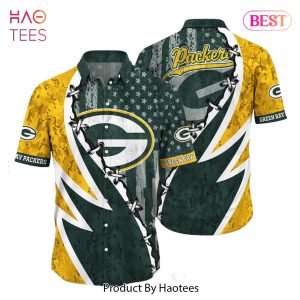BEST Nfl Green Bay Packers Hawaiian Shirt Graphic American Flag Print This Summer Gift For Fans Hot Trend 2023