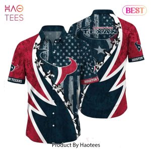 BEST NFL Houston Texans Hawaiian Shirt Graphic American Flag Print This Summer Gift For Fans Hot Trend 2023