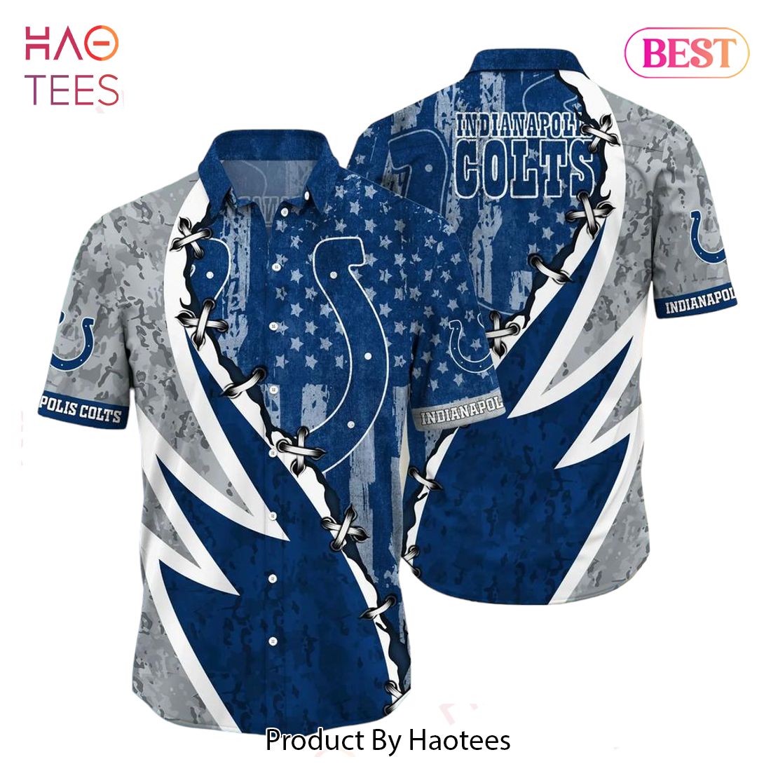 4th Of July Indianapolis Colts NFL Mickey Mouse Graphic American Flag  Printed Hawaiian Shirt