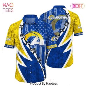 BEST NFL Los Angeles Rams Hawaiian Shirt Graphic American Flag Print This Summer Gift For Fans Hot Trend 2023