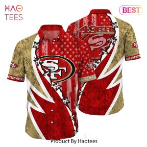BEST NFL San Francisco 49ers Hawaiian Shirt Graphic American Flag Print This Summer Gift For Fans Hot Trend 2023