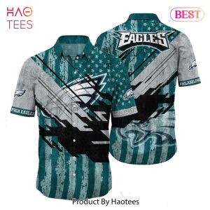 BEST Philadelphia Eagles NFL Football Hawaiian Shirt Short American Flag Print This Summer Gift For Fans Hot Trend 2023