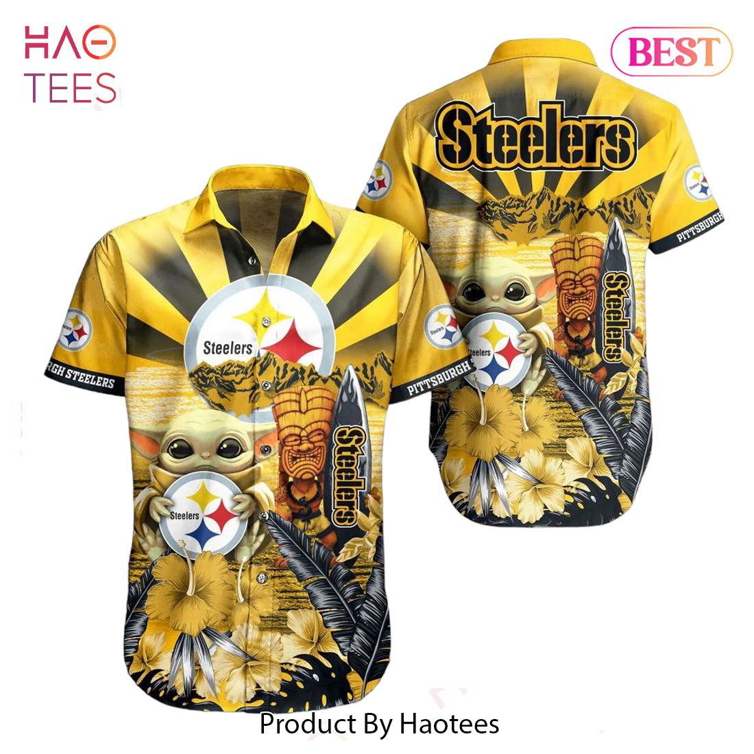 Pittsburgh Steelers Baby Yoda Hawaiian Shirt And Shorts Summer