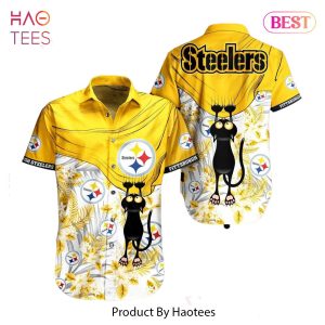 BEST Pittsburgh Steelers NFL Hawaiian Shirt Black Cat Graphic 3D Printed Hawaii Shirt Short Fan Ever Hot Trend 2023