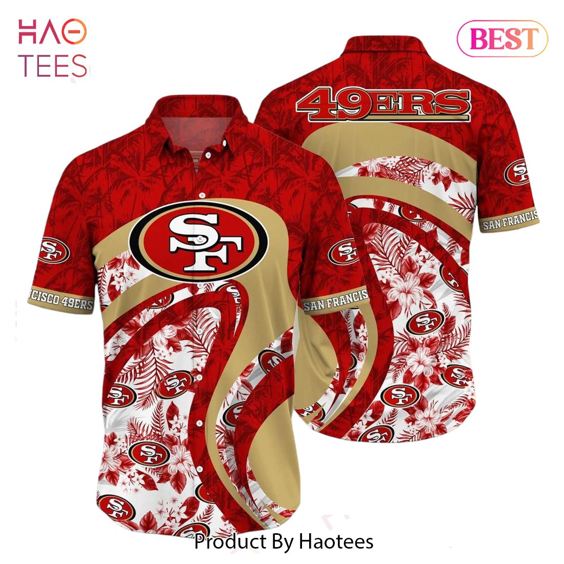 San Francisco 49ers Tropical Hibiscus Pattern Trending Summer